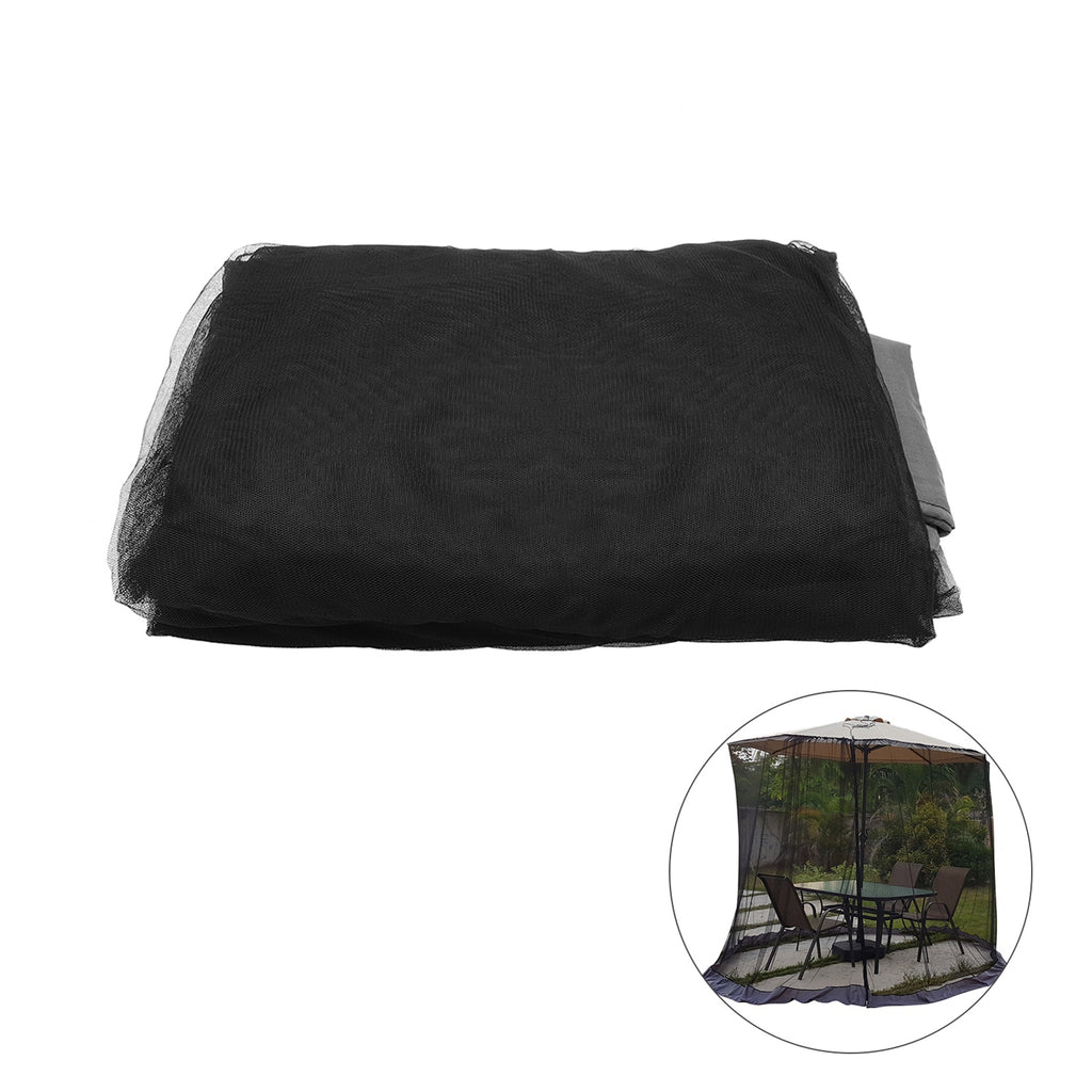 Patio Umbrella Netting 230CM Height Polyester Mesh Parasol Protective Screen Fit 250-300CM Umbrellas