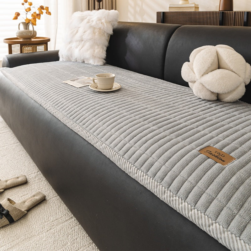 Flannel Sofa Cushion Thickened And Non-slip For Fall And Winter