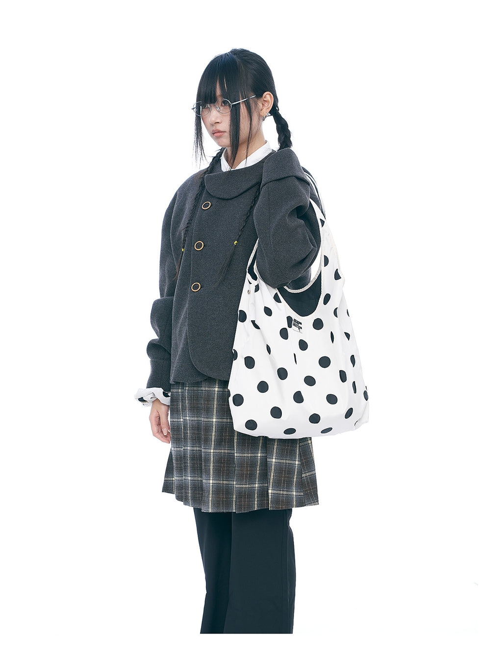 Punching Shoulder Bag Original Design Sense, Portable Large Capacity Polka Dot Handbag, Versatile Backpack Bag