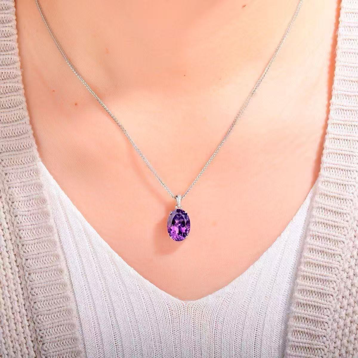 Affordable Luxury Simple Amethyst Necklace For Women