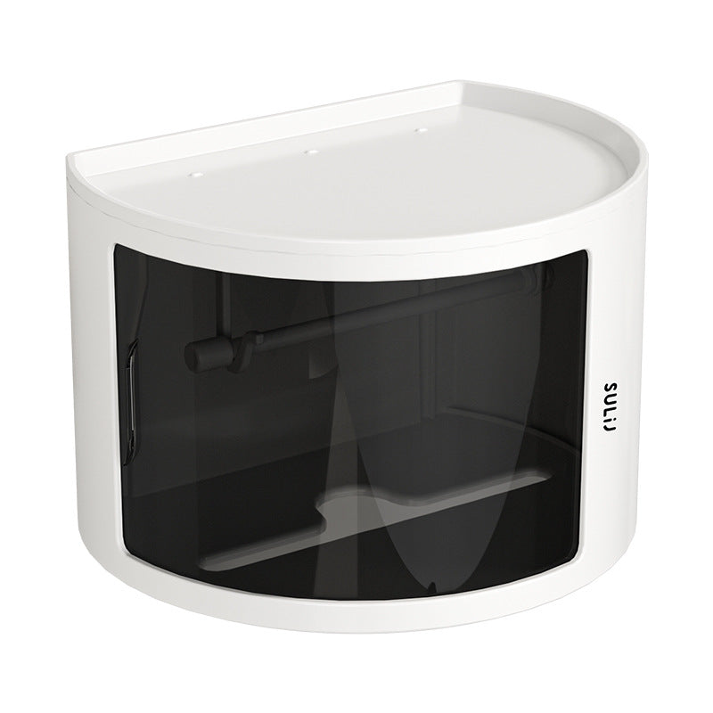 No-drill Wall-mounted Bathroom Tissue Box Shelf