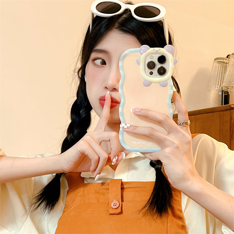 Contrast Color Check Little Monster Lens For Iphone13Promax Phone Case
