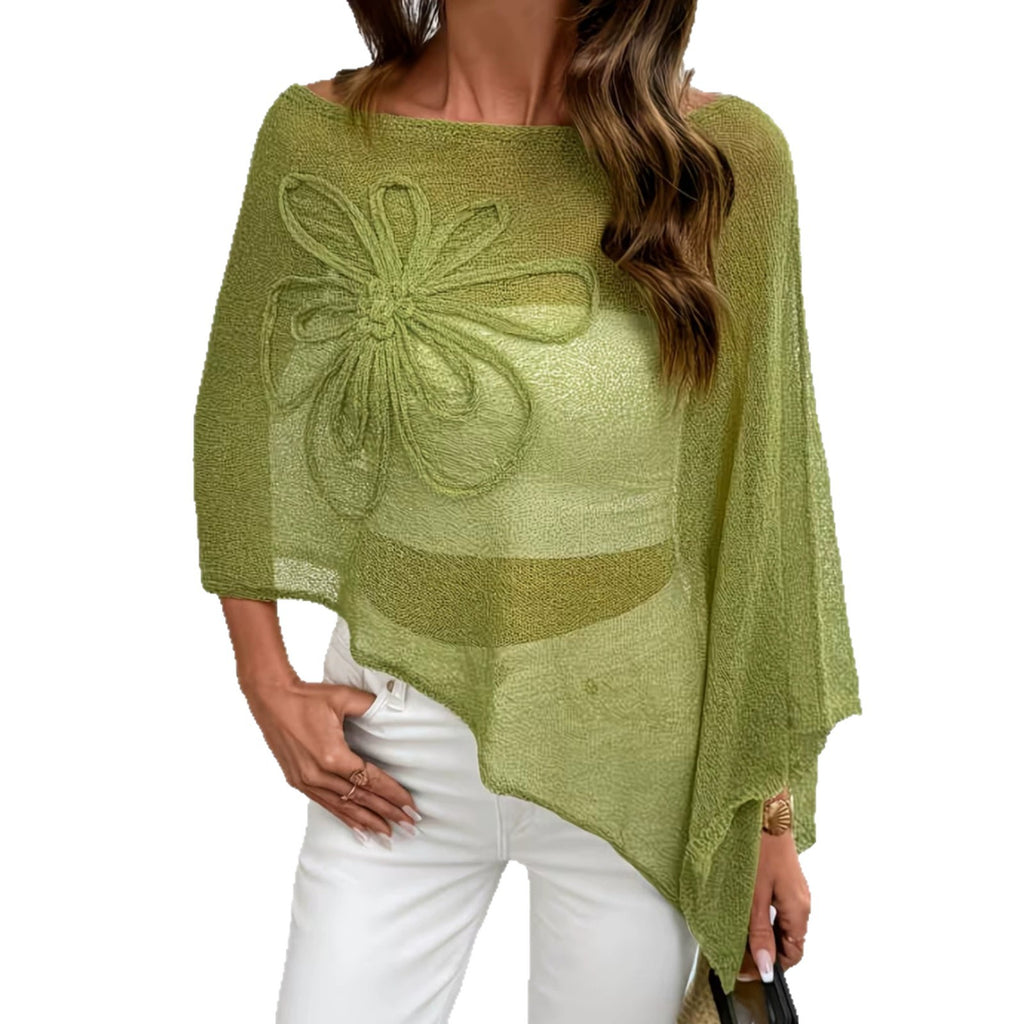 Womens Elegant Vintage Asymmetrical Knit Top