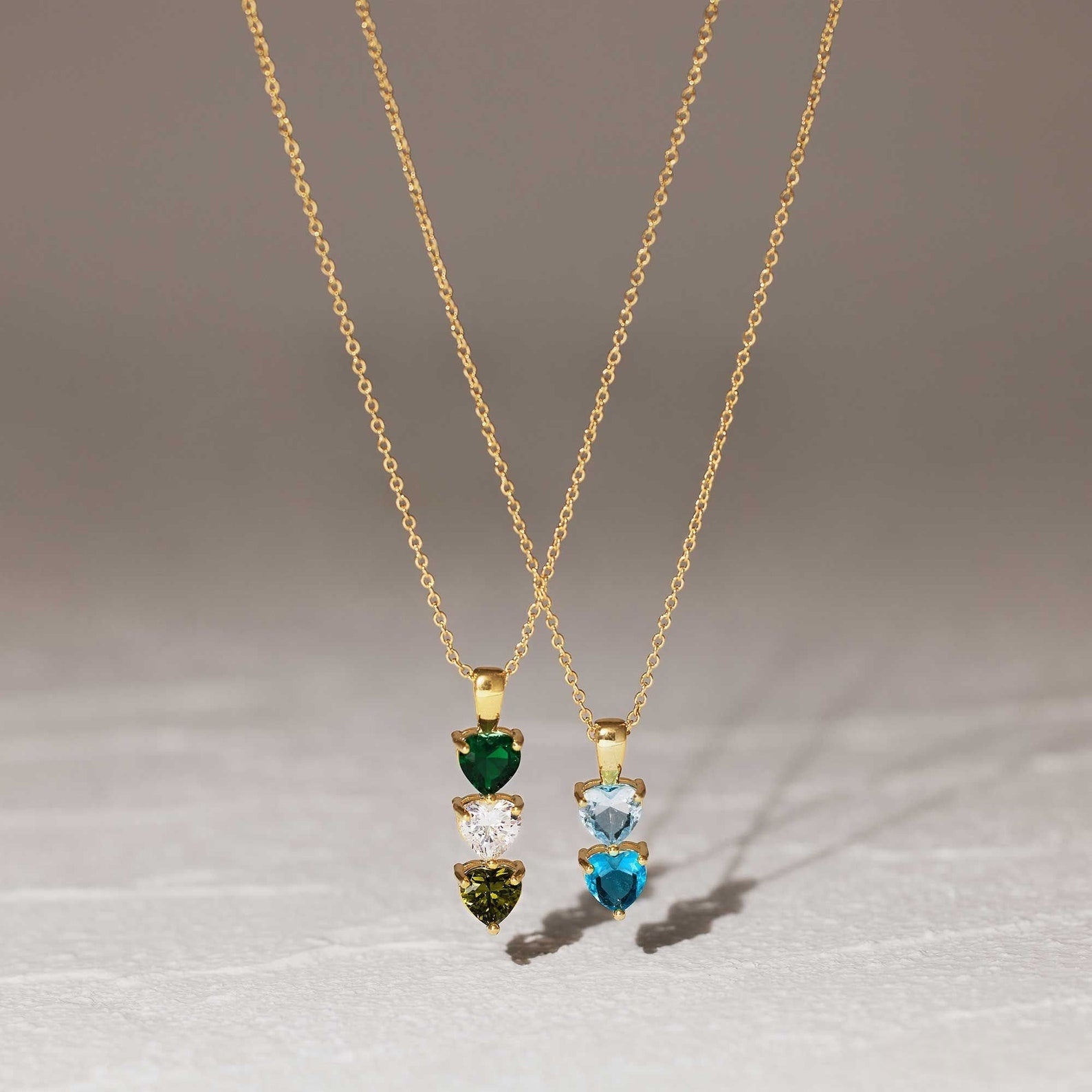 Mother's Day Heart To Heart Customized Birthday Stone Luxury Pendant Necklace For Women
