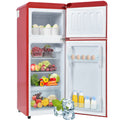 Retro Fridge-freezer Combination105.5 Cm High, 41 Cm Wide, Two-door92-liter Total Capacity, 28-liter Freezer Capacity. Features Door Shelves And Glass Shelves. 116 KWhyear, Temperature Range
