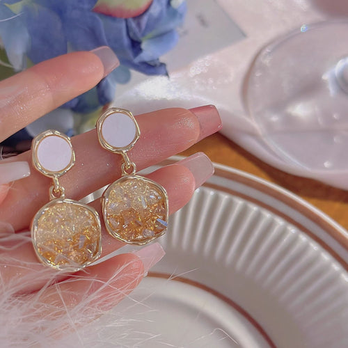 2026 New Bestselling Crystal Drop Earrings For Women, Niche Designer High-End Light Luxury Elegant Stud & Clip On Ear Jewelry