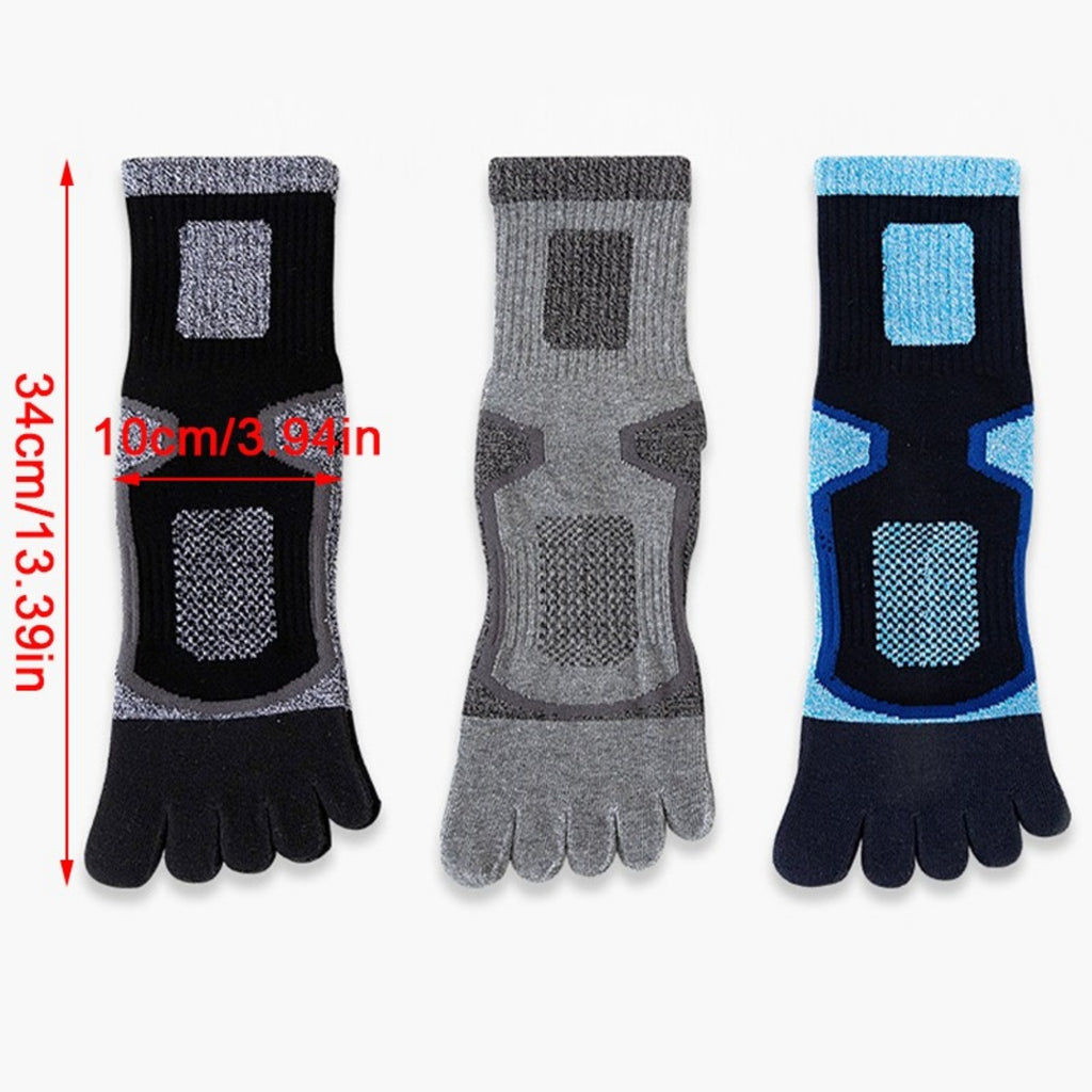 5Pairs Mens Cotton Blend Athletic Running Sports Socks Finger Toe Socks Toe Sock