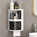 No-drill Wall-mounted Bathroom Tissue Box Shelf