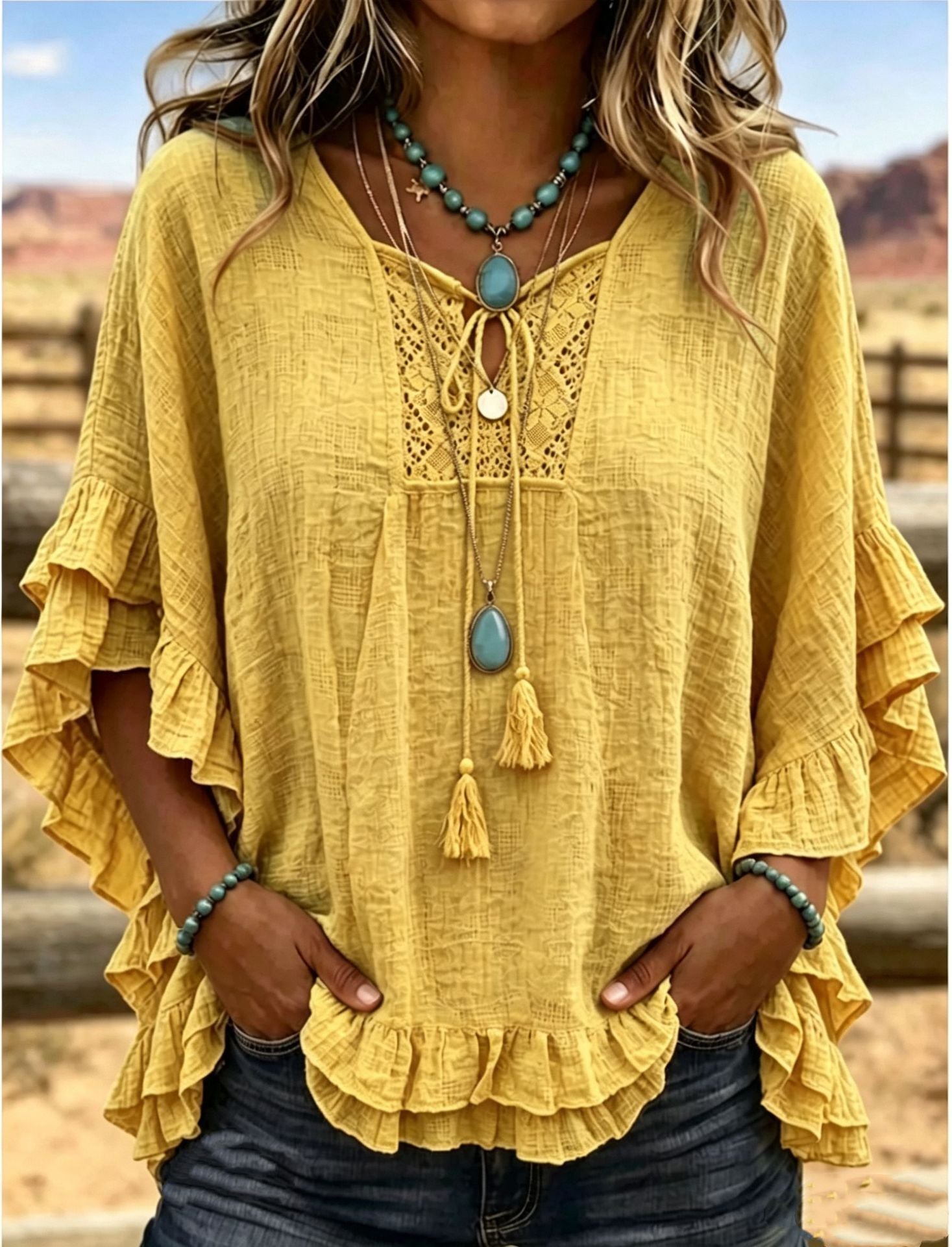 Seasonal European And American Cross-border V-neck Top