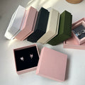 Solid Color Paper Jewelry Box - Tian Di Gai Gift Packaging for Necklaces Earrings Rings Bracelets