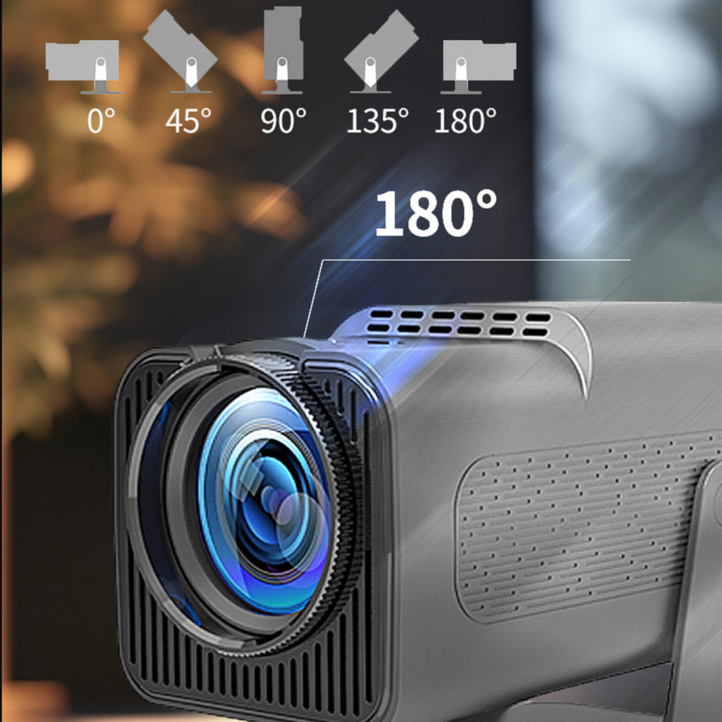 Projector HD For Home Theater Office 360 Degree Rotatable PTZ Portable Mini HY320 AU Plug 110‑220V Black