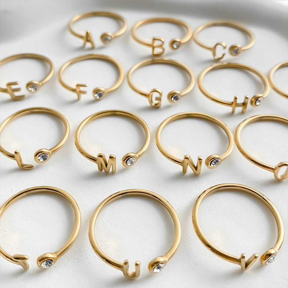 Stainless Steel Ring For Women 26-letter Ring