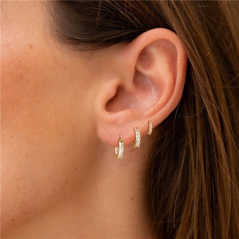 Cube Zircon Dome Set Thick Small Sharp Corner Dome Fashionable Daily Perforated Jewelry, Fashionable Daily Perforated Versatile Jewelry