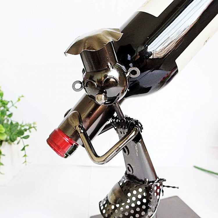 Creative Back Wine Rack Collectible Ornaments Iron