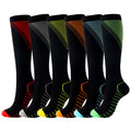 Color pattern V-shaped compression socks