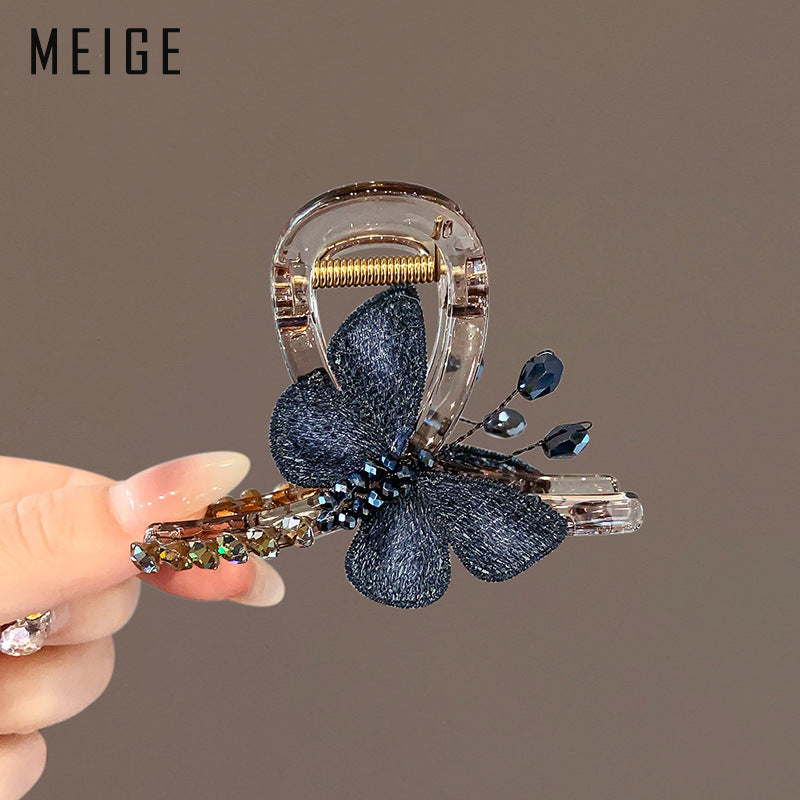 Retro-style Embroidered Butterfly Hair Clip