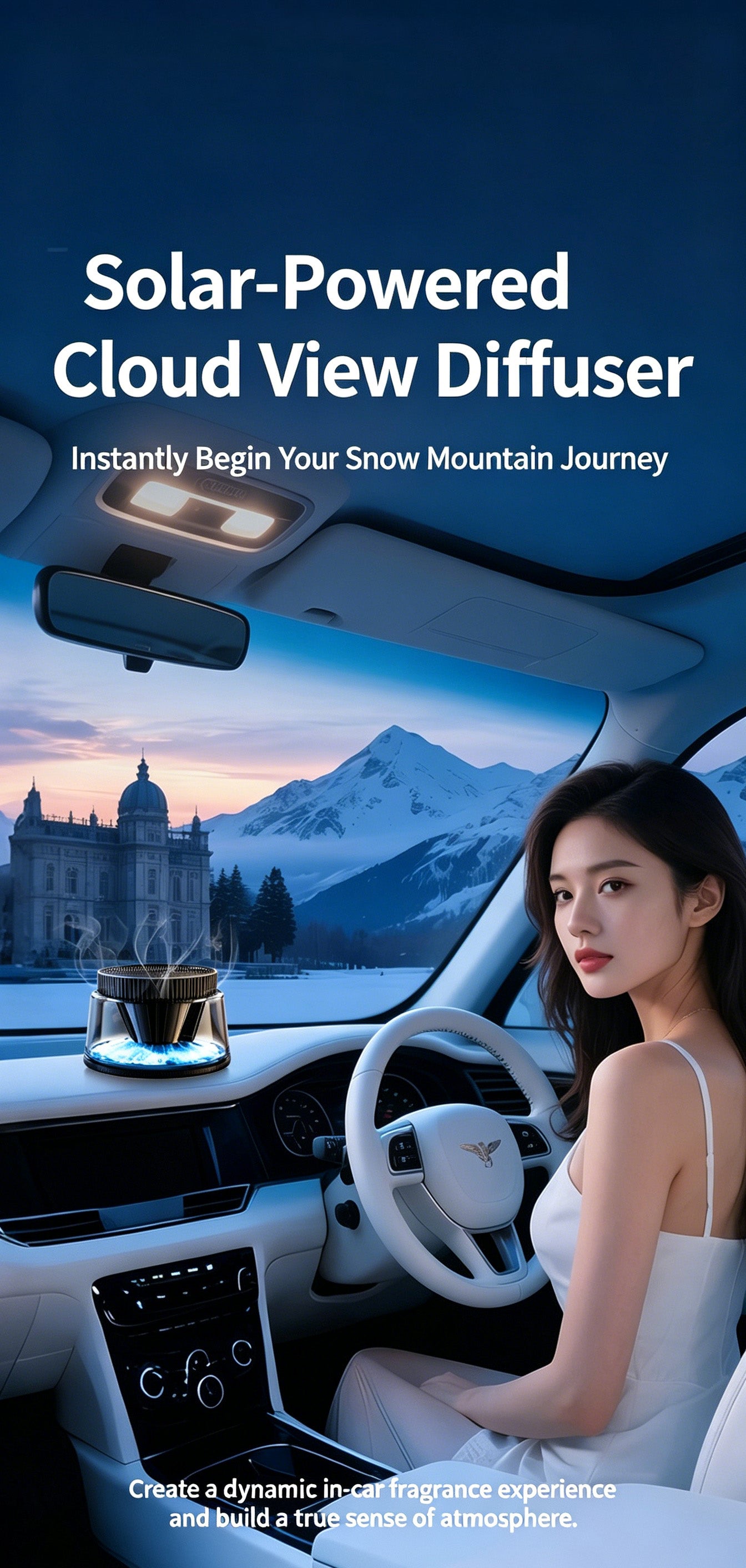 Car Mist Aroma Diffuser, Smart Solar Powered Auto Spray Car Air Freshener