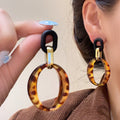 French Vintage S925 Silver Needle Flat Round Resin Tassel Hoop Earrings, Light Luxury High-End Fashion Versatile Elegant Women Circle Ear Jewelry