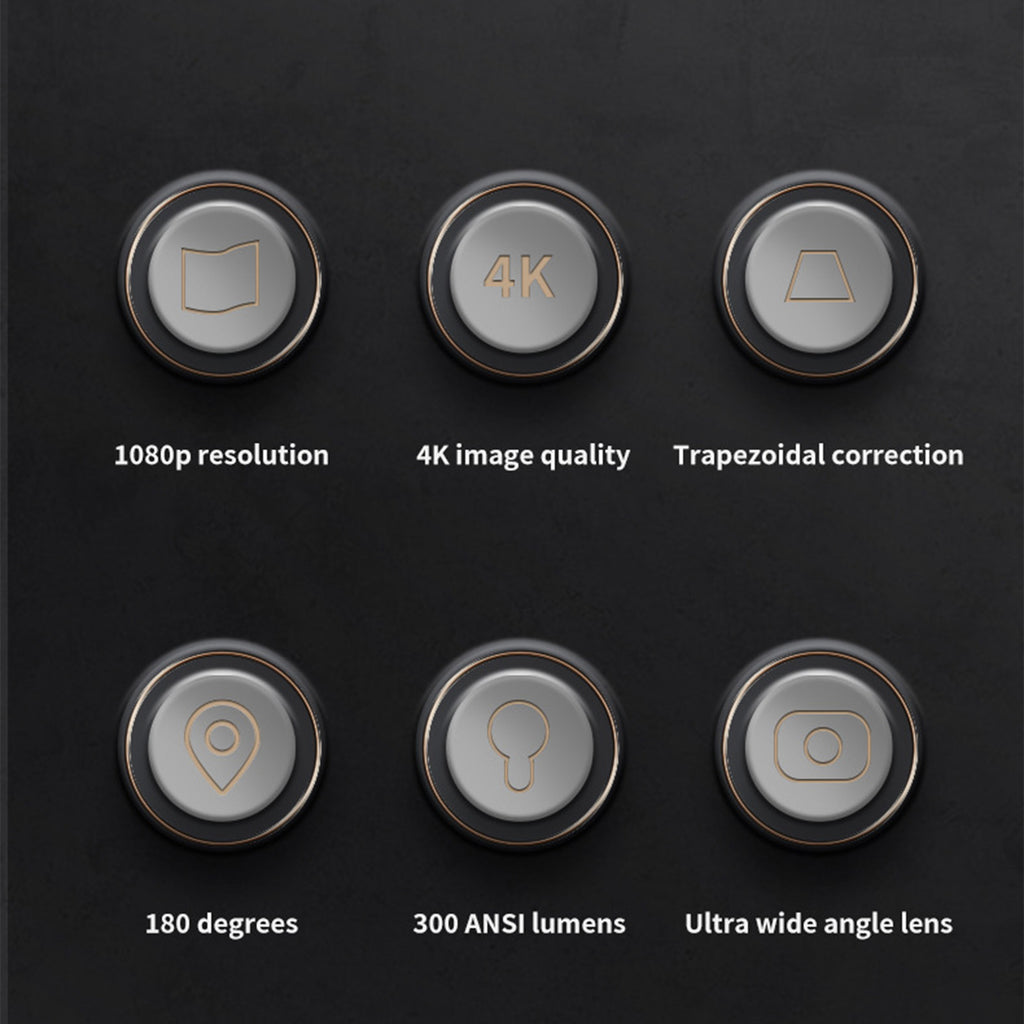 Projector HD For Home Theater Office 360 Degree Rotatable PTZ Portable Mini HY320 AU Plug 110‑220V Black