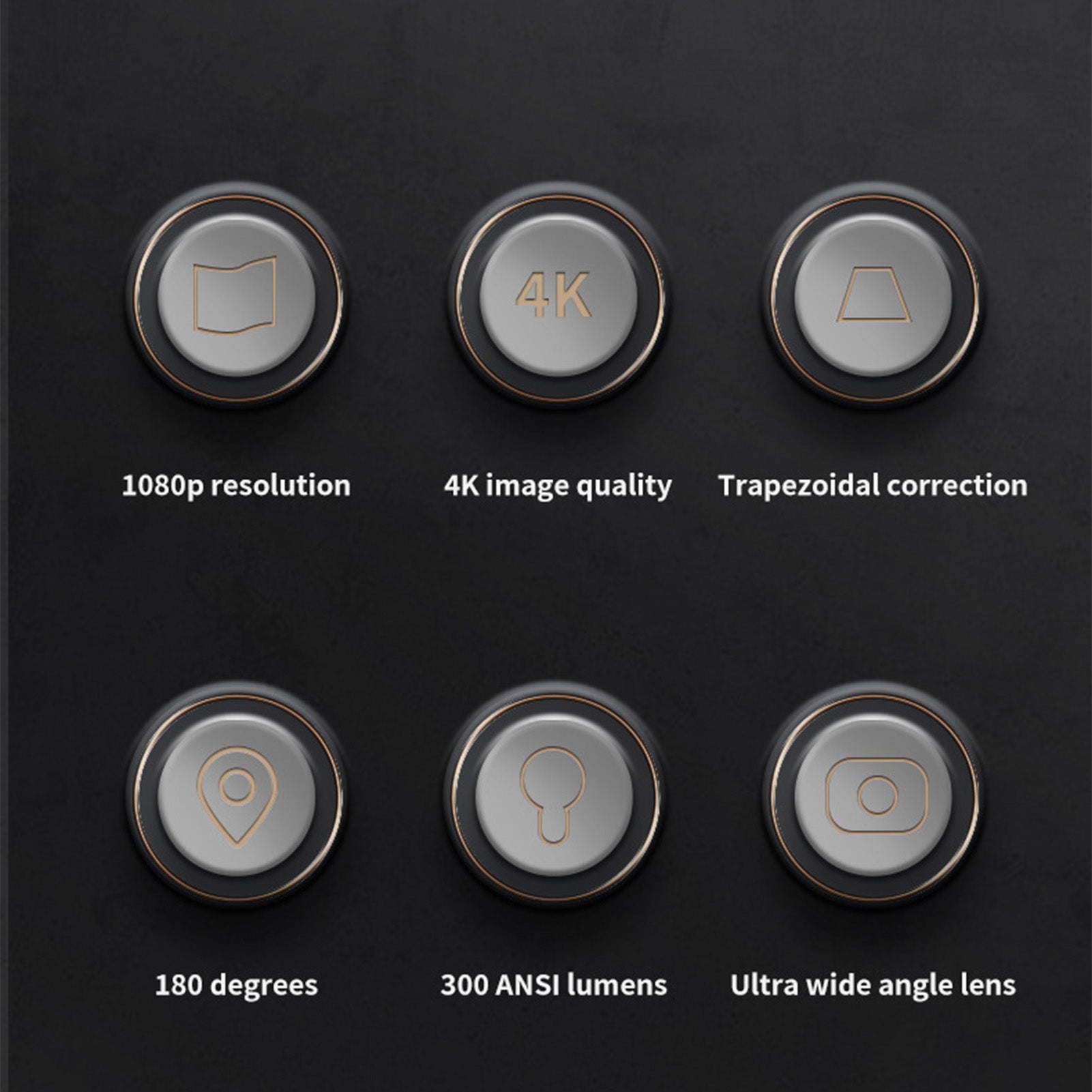 Projector HD For Home Theater Office 360 Degree Rotatable PTZ Portable Mini HY320 AU Plug 110‑220V Black