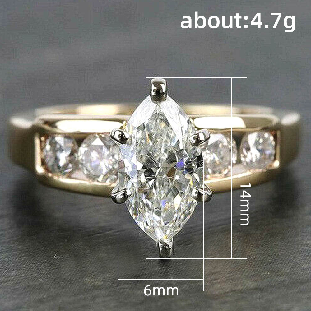 Exquisite Marquise-cut Zircon Womens Ring