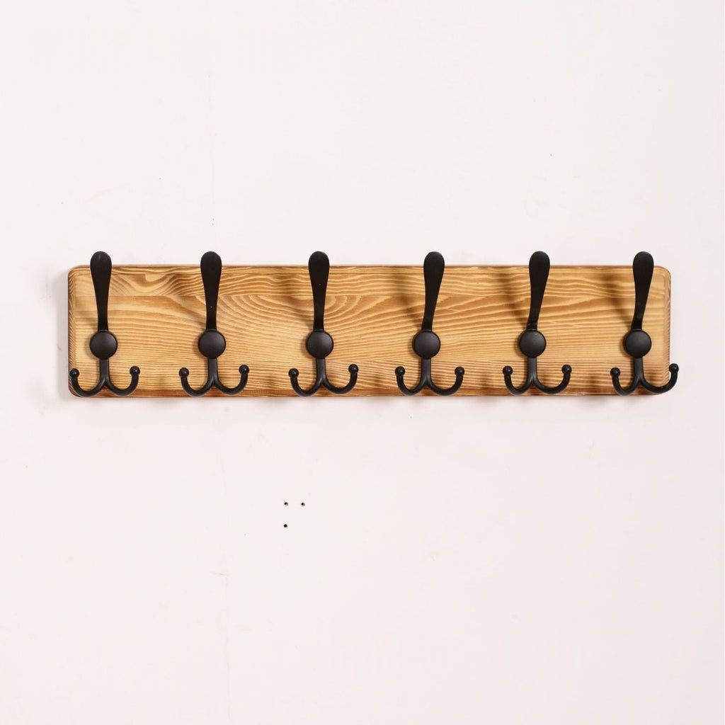 Household Hooks Wooden Shelving Unit