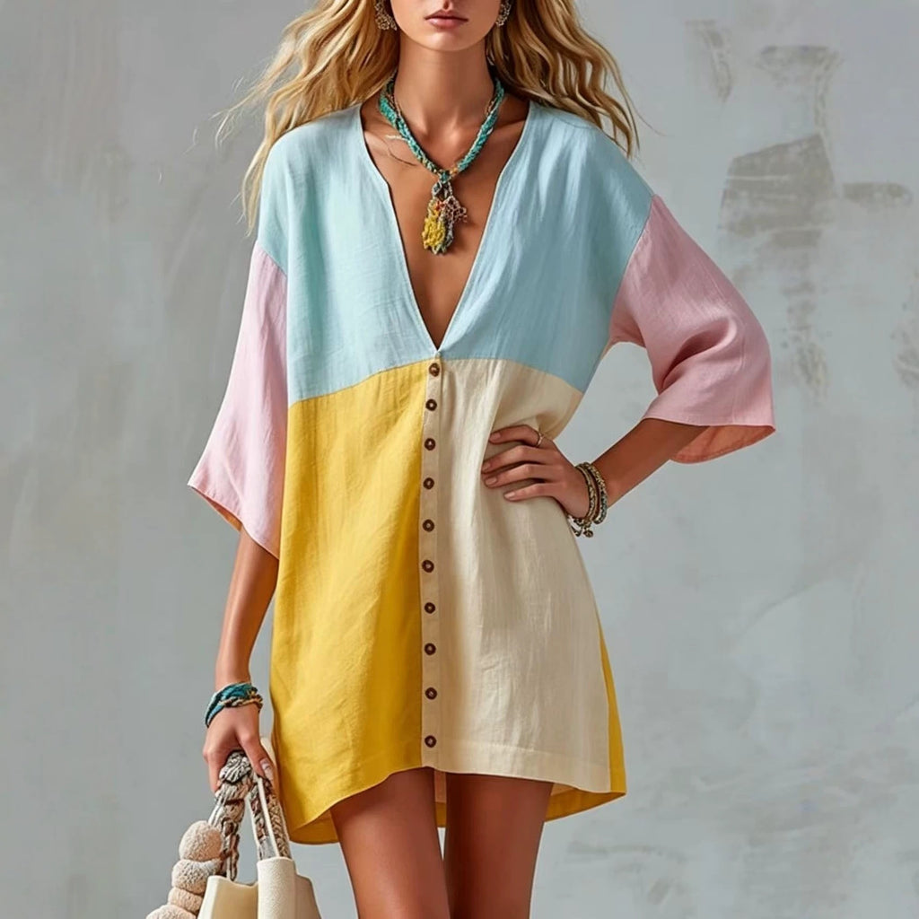 Womens Loose-fitting Export-style Cropped Dress