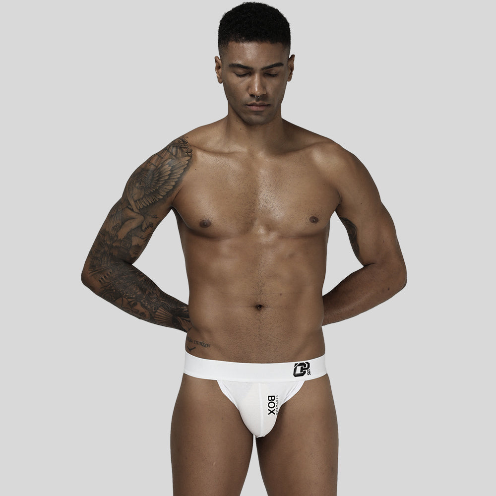Men's solid color cotton briefs