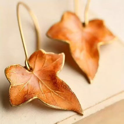 New Hot Selling Green Maple Leaf Minimal Earrings, Retro Bohemian Stylish Personality Trend Jewelry, Party Statement Ear Ornaments For Women