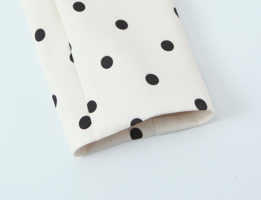 European And American-style Chic Minimalist Polka-dot Blazer With No Buttons