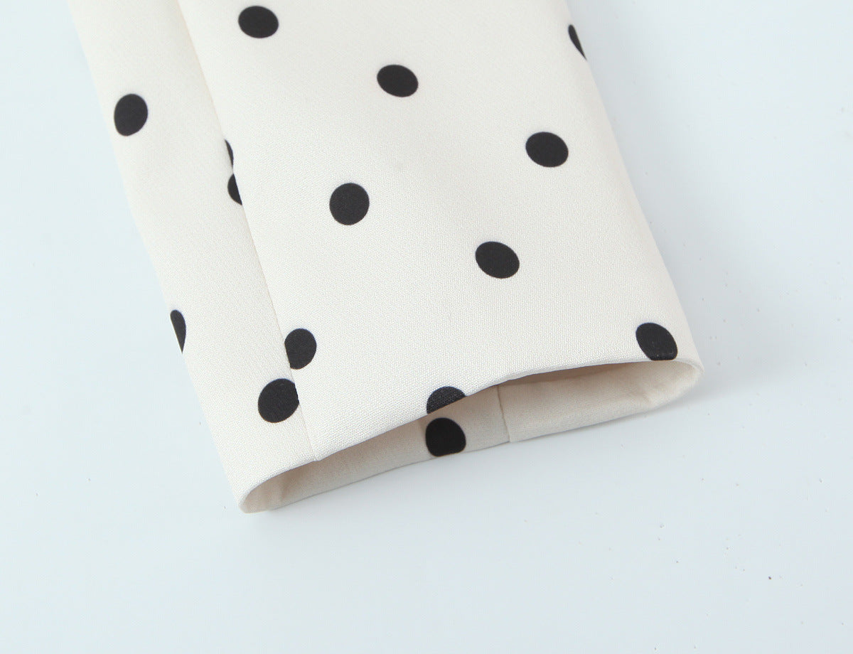 European And American-style Chic Minimalist Polka-dot Blazer With No Buttons