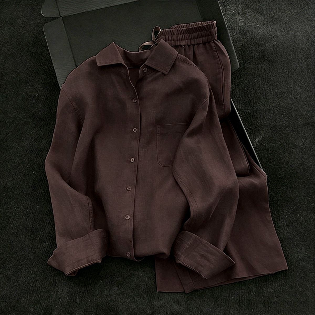 High-End Elegant Linen Shirt Set For Women