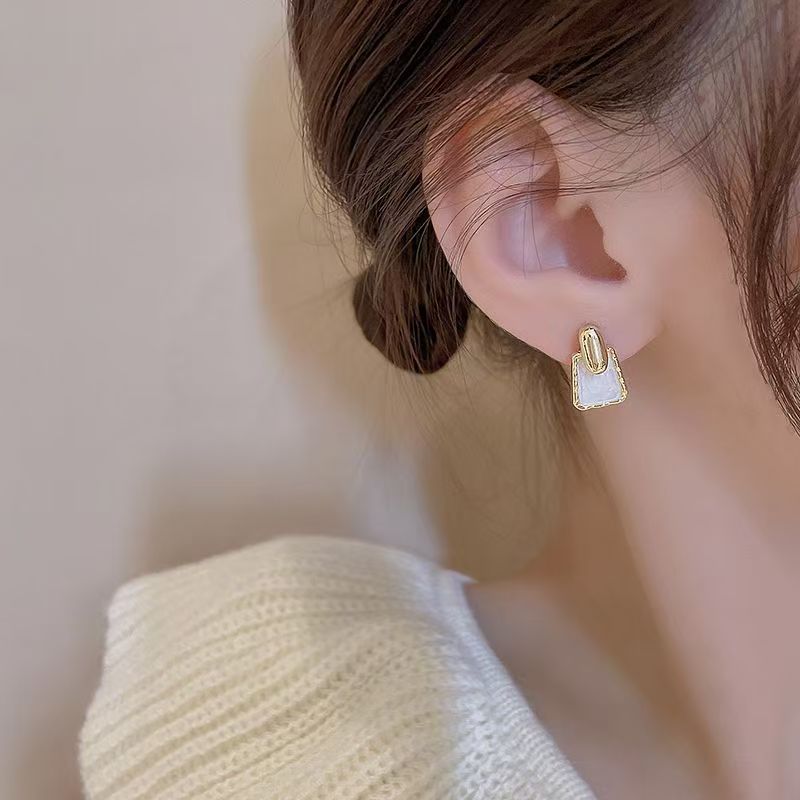 2026 Trendy Niche High-End Earrings, Personalized Oil Drip Geometric Stud Earrings, Elegant Women's Fashion Ear Jewelry