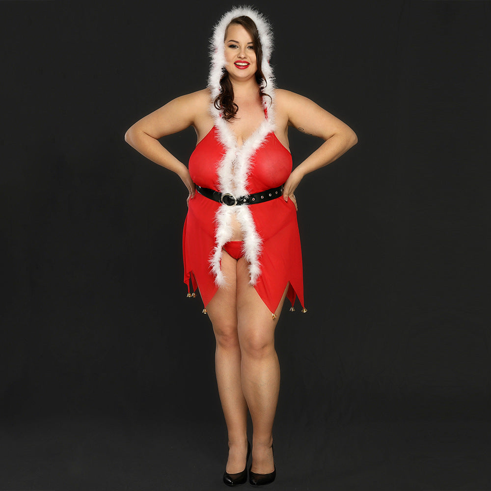 Plus Size Red Christmas Costume Holiday Cosplay Suit