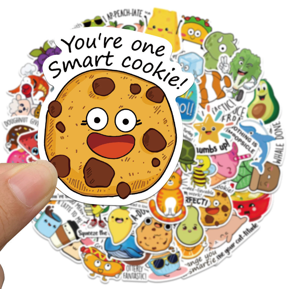 50 Pieces Children's Cute DIY Luggage Refrigerator PVC Waterproof Stickers
