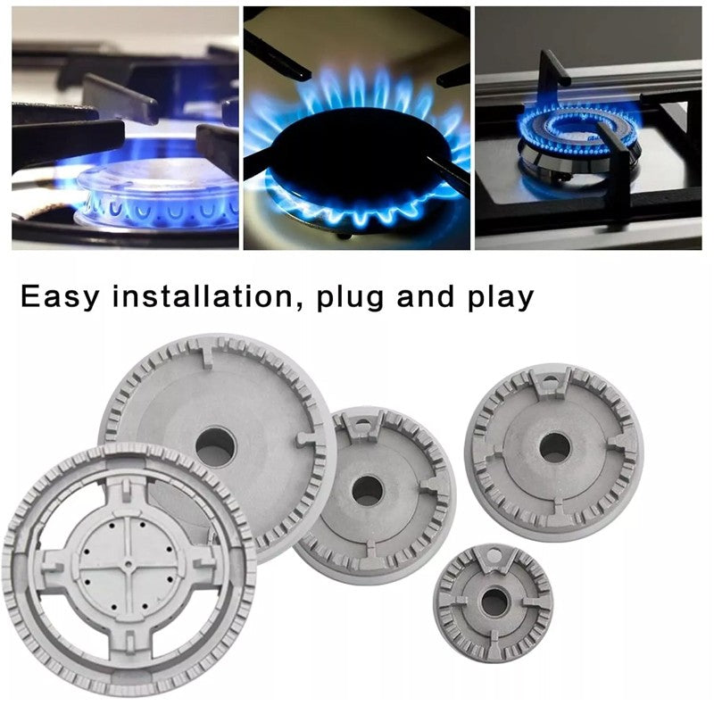 5Pcs Set Cooker Oven Gas Hob Rapid Burner Caps Crown Ring Tops Kit Flame Cover