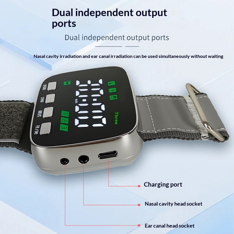 650 Nm Red Light Laser Therapy Watch With Nasal Attachment 13 Hole Design