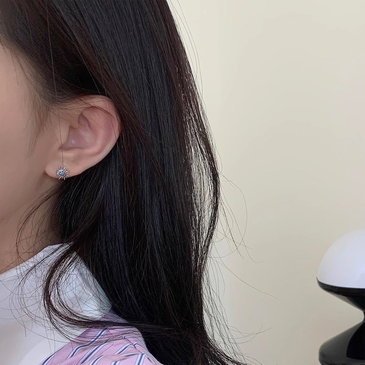 Sun Stud Earrings With S925 Silver Needle, Minimal Trendy Zircon Earrings For Men & Women, Popular Hypoallergenic Ear Jewelry