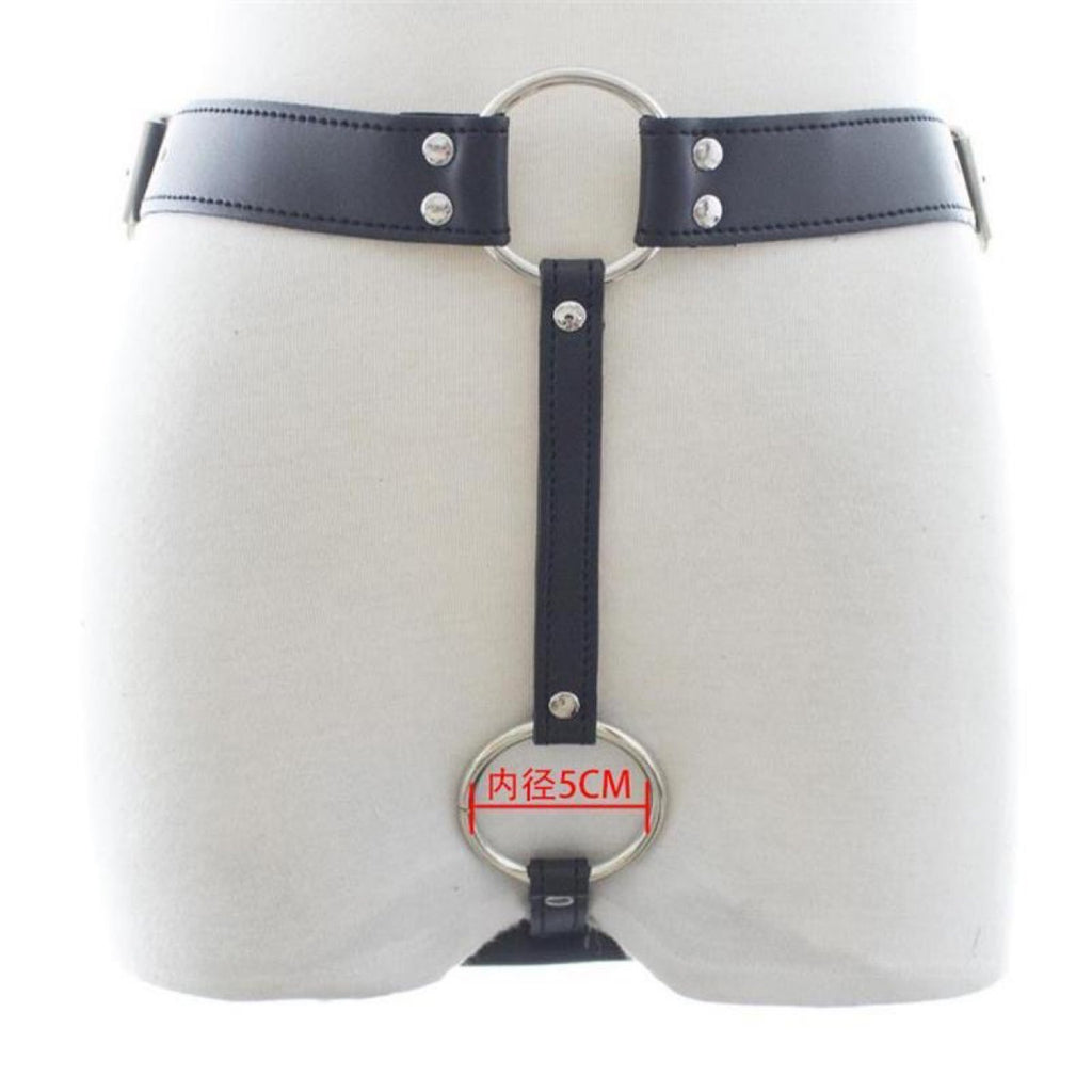 Mens PU Leather Chastity Belt Wearables