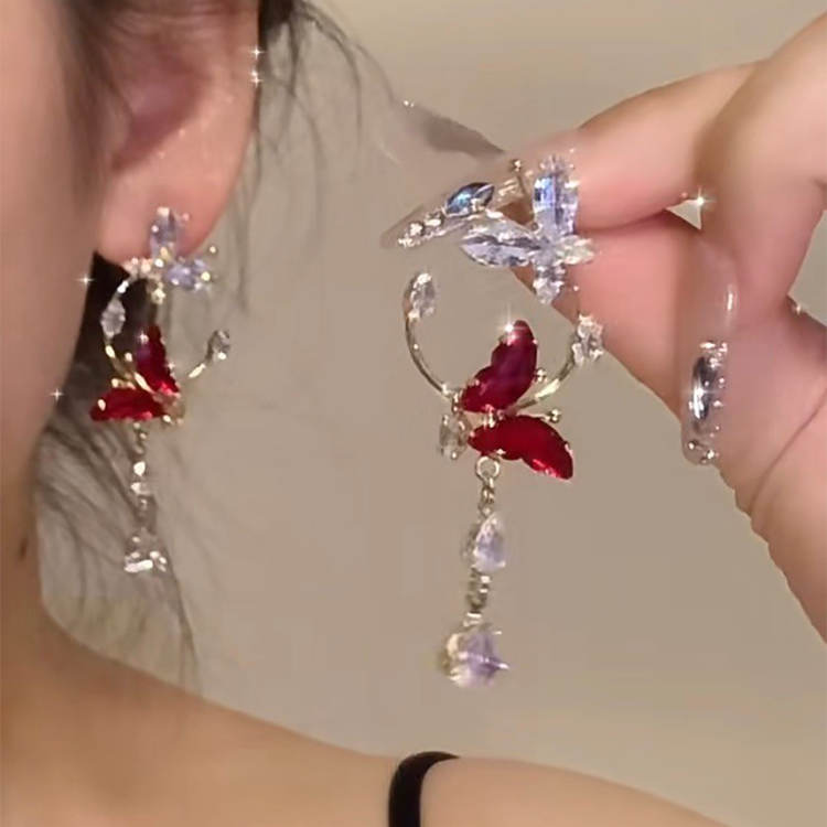2026 New Teardrop Butterfly Tassel Earrings, Light Luxury High-End Fashion Jewelry For Women, Perfect For Round & Square Faces