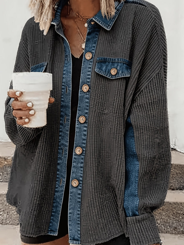 Fashionable Casual Polo Shirt With Irregular Pocket On The Collar