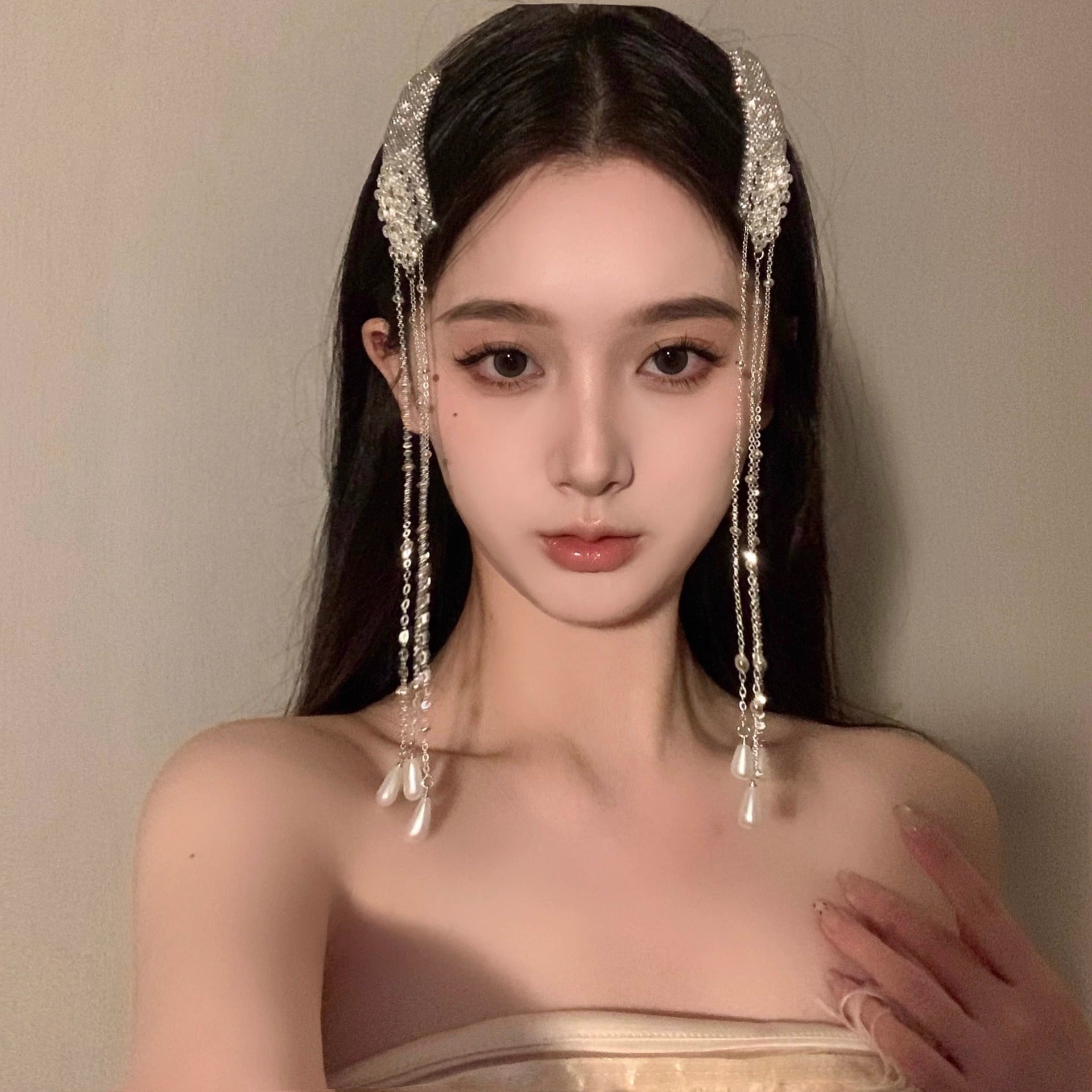 Affordable Luxury Pearl Waterfall Tassel Hair Clip