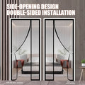 1pc Side-opening Magnetic Screen Door, Reversible Left And Right Design, With Hooks, Easy To Install, Prevents Insects From Entering, Suitable For Living Room And Bedroom Partition Screens, Door Curta