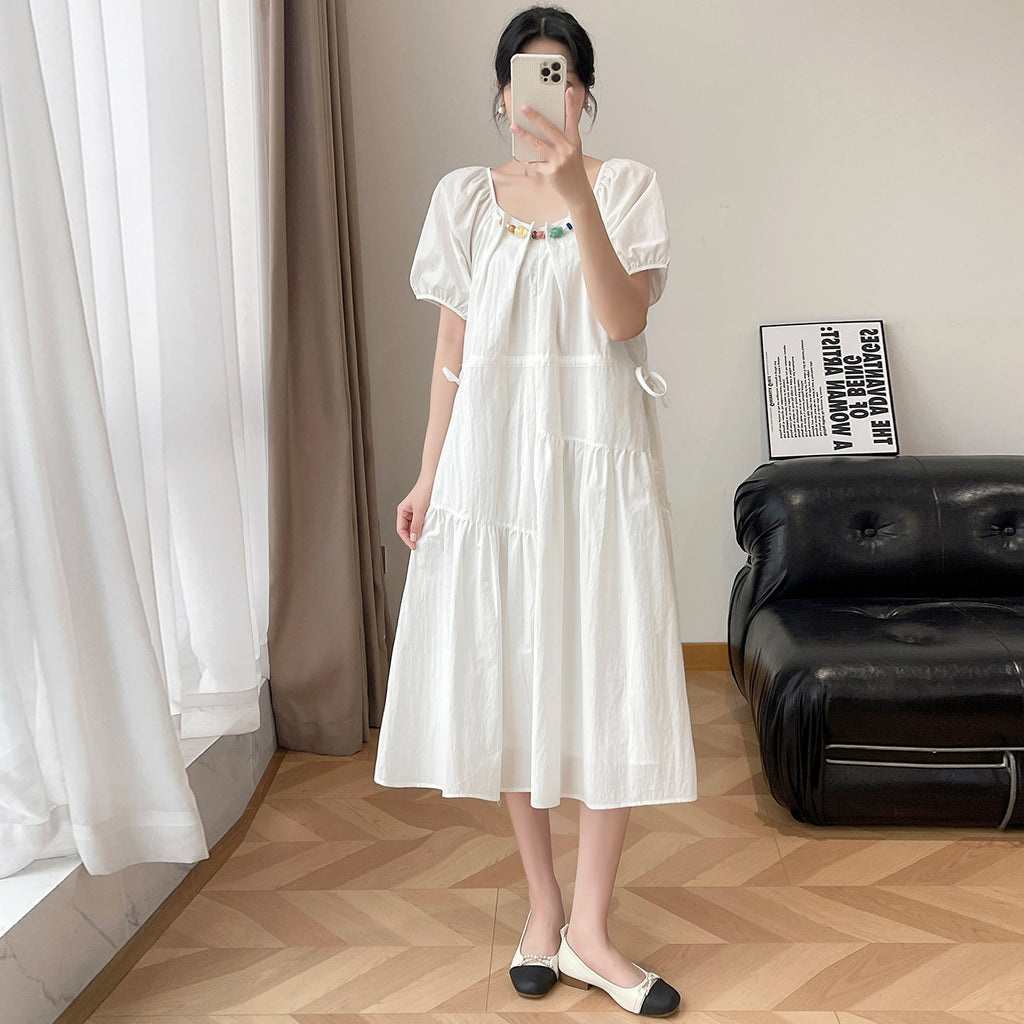 French Sweet Puff Sleeve Dress Women