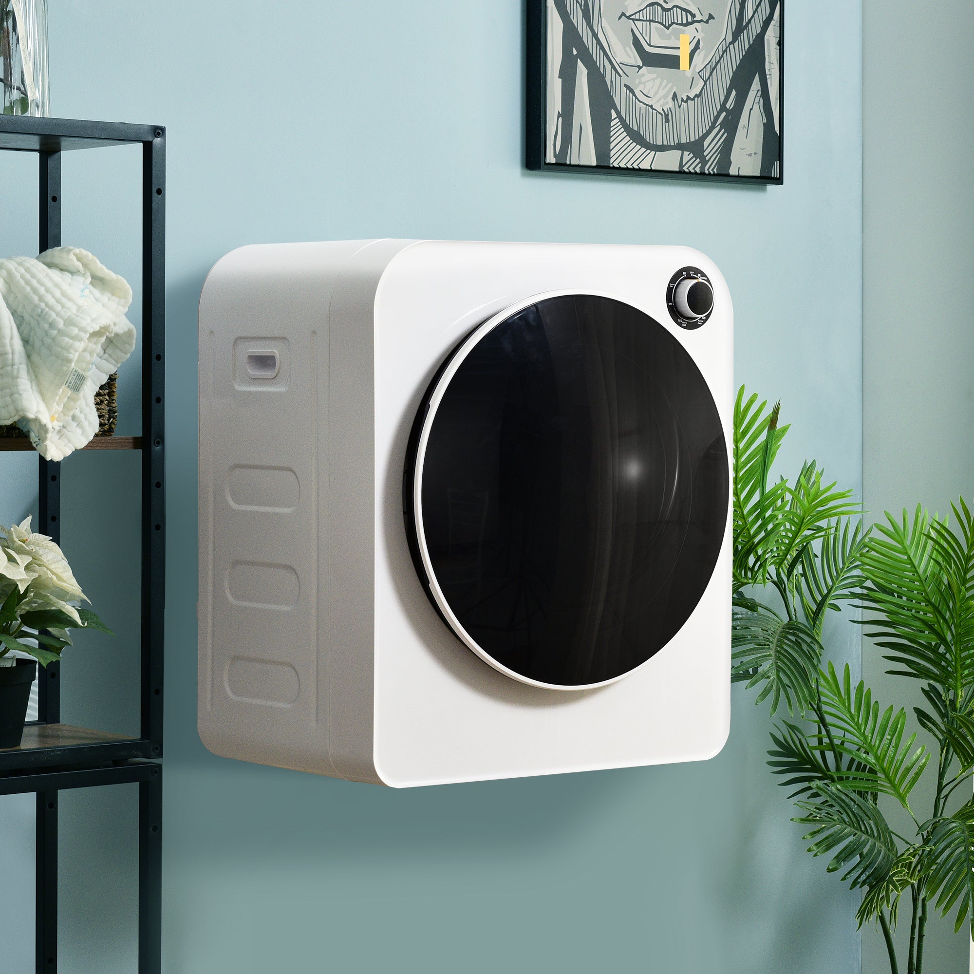 Exhaust Air Dryer Dryer Stainless Steel Dryer 3Kg 830W White Triple Filter 5 Programs White Overheat Protection, Can Be Wall Mounted Energy Class G
