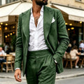Mens Suit Set Simple And Retro Two-Piece Set