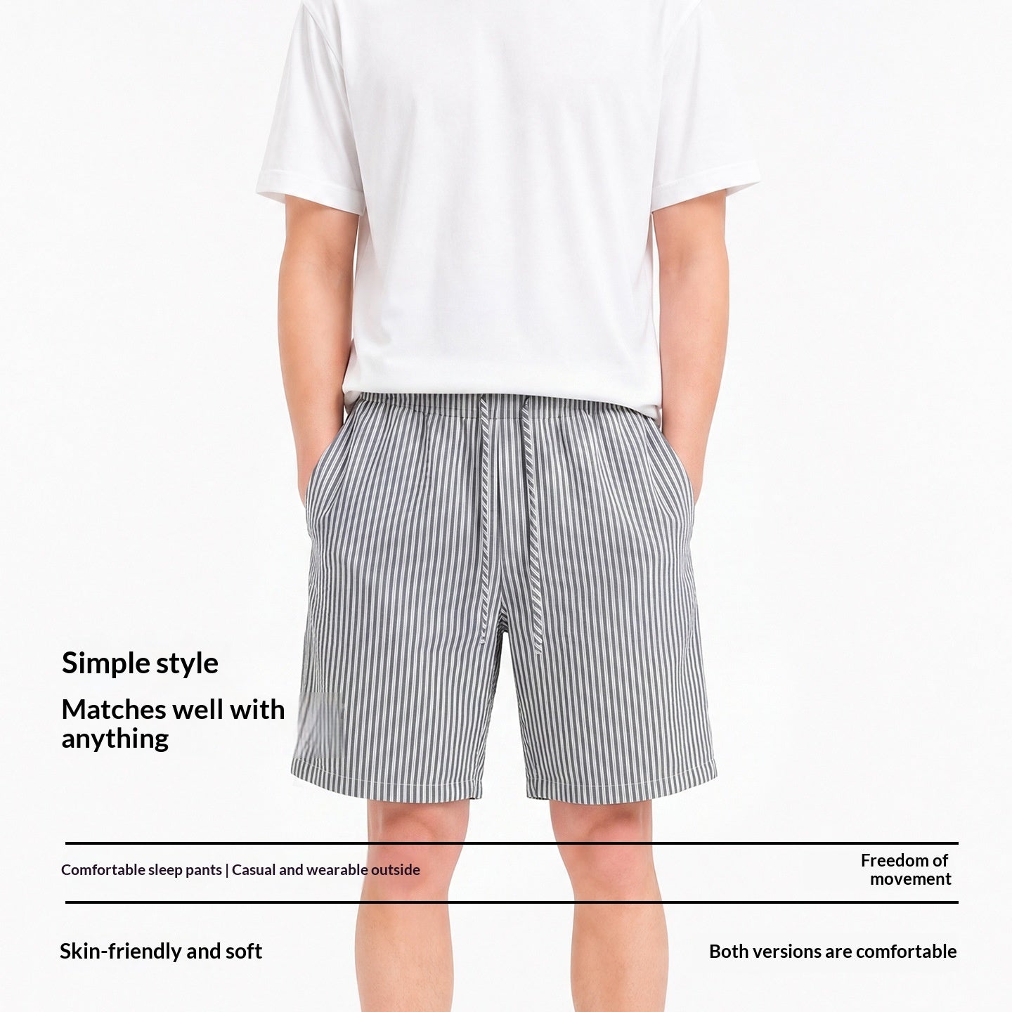 Striped Home Pants Suitable For Both Indoor And Outdoor Wear