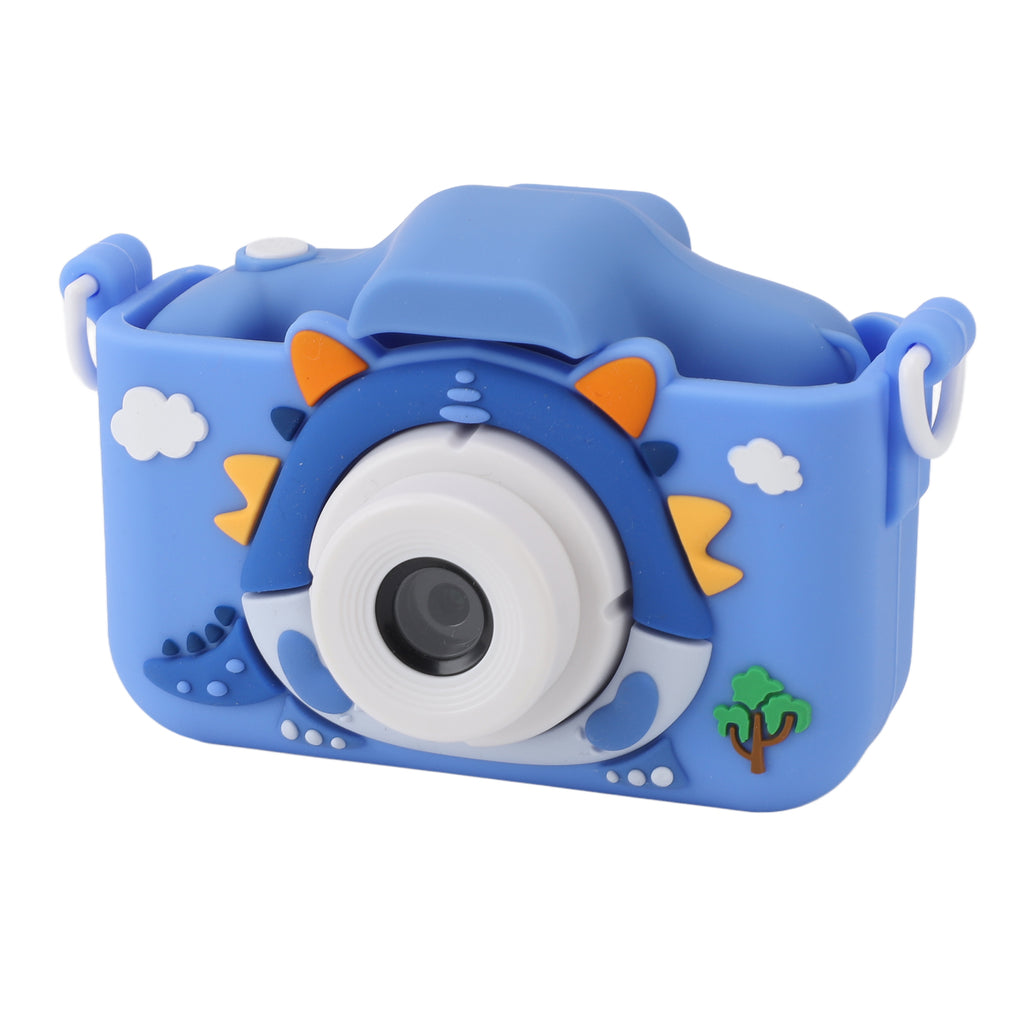 Kids Camera Cute Cartoon Dinosaur Design Multifunction 2.0 Inch Display 400mAh Selfie Digital Camera For Kids Girls And Boys Blue