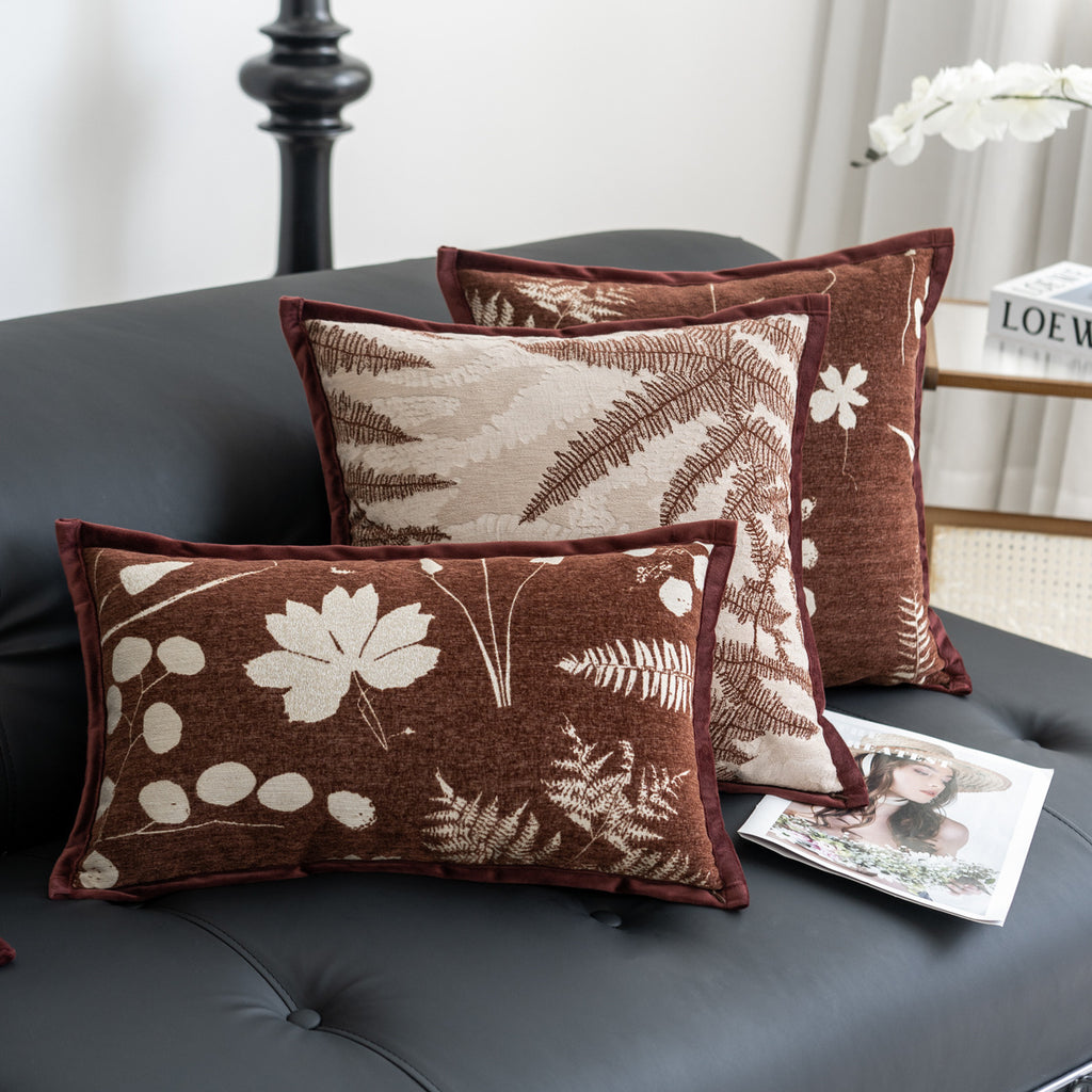Light-luxury Vintage Sofa Fern-leaf Throw Pillow