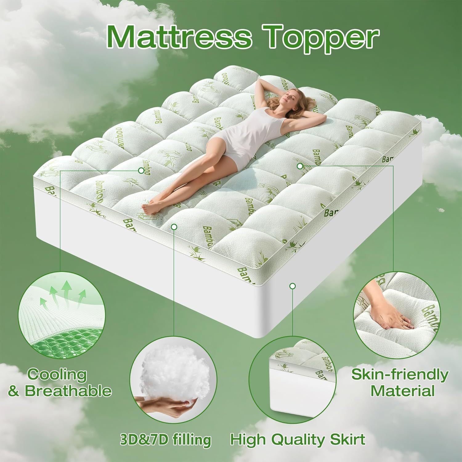 Mattress Bamboo Fiber Quilted Polyester Fiber